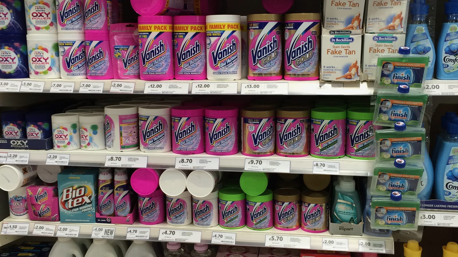 Tesco household aisle, 2014 capture