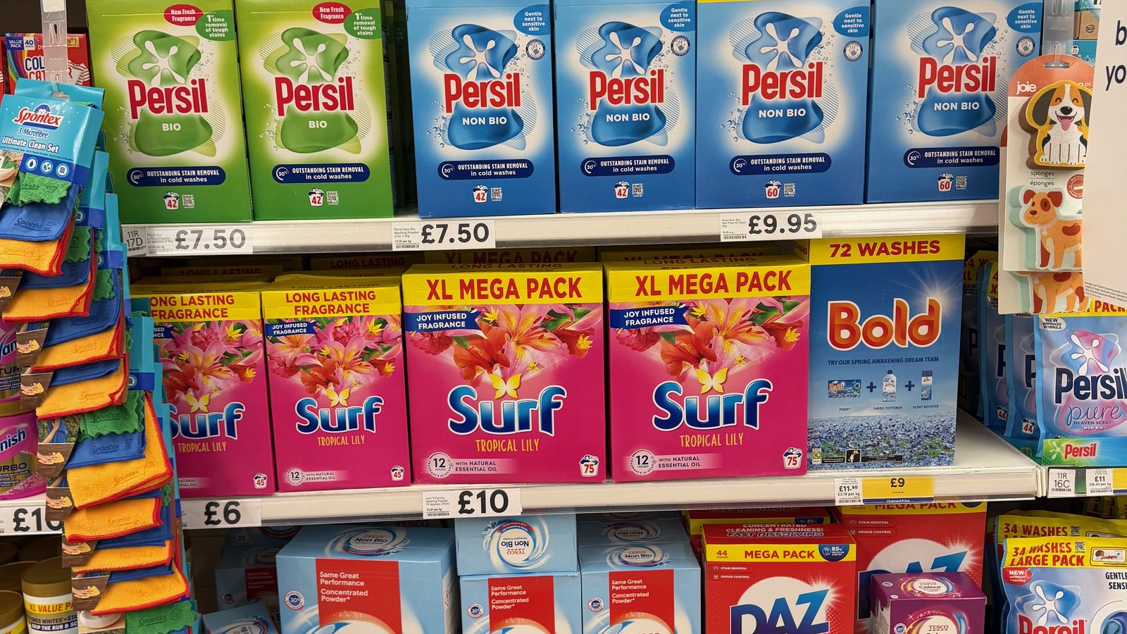 Tesco household aisle, 2026 capture